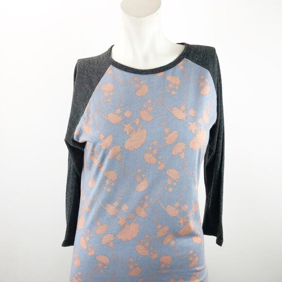 2/$30 Lularoe Small Womens Randy Unicorn Floral Print Baseball Tee - Picture 3 of 8